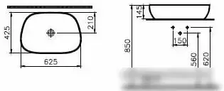 Умывальник Vitra Outline 5993B450-0016 - фото товара
