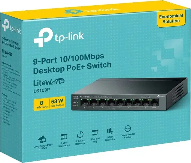 Неуправляемый коммутатор TP-Link LiteWave LS109P V1 – фото товара