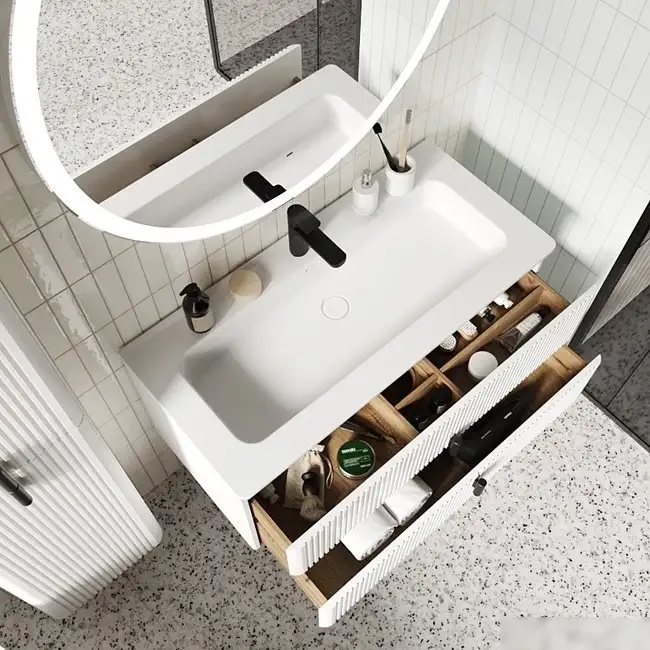 Briz Тумба с умывальником Бьянко 100 106 03-18100-16 00 БЕЛ – фото товара