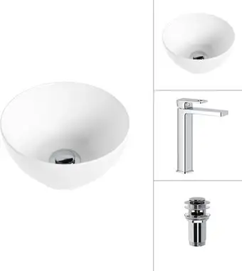 Умывальник Lauter 21601E + Cascade 21СК0655C с донным клапаном 21190CH (хром) - изображение в каталоге