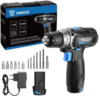 Дрель-шуруповерт Deko ZKCD12 SET6 084-1040 (с 2-мя АКБ, кейс) – изображение в каталоге