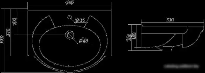 Умывальник Santek Байкал-75 76x51 [1.WH11.0.259] - фото товара