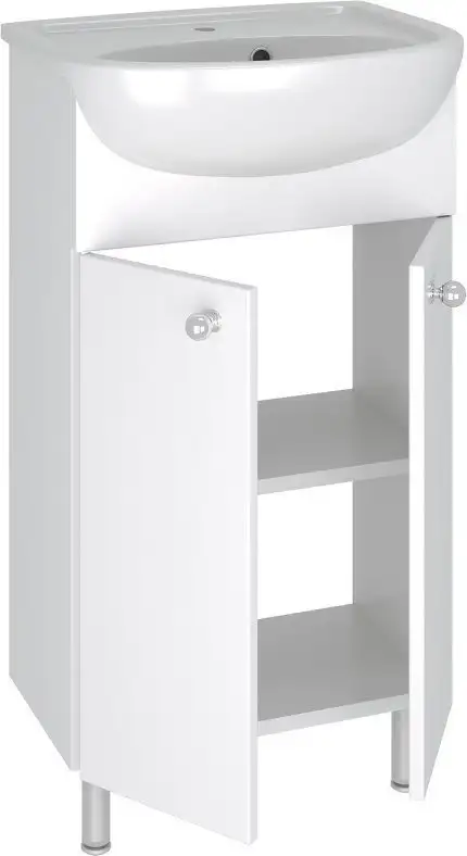 Runo Тумба с умывальником Runo Уют 45 + Уют 45 (напольная) – фото товара