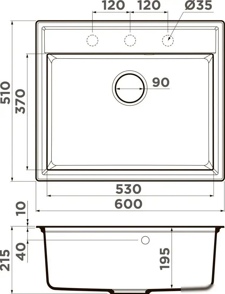 Кухонная мойка Omoikiri Daisen 60 WH (белый) - фото товара
