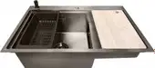 Кухонная мойка Stellar S6550NB-TU-L (нано черный, с доской)