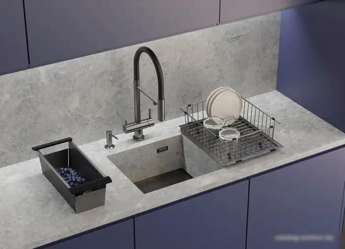 Кухонная мойка Omoikiri Kasen 49-16 INT GM (вороненая сталь) - фото товара