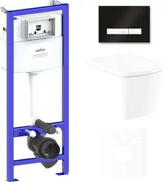 Унитаз Lavinia Boho Relfix Aveo Rimless 6 в 1 75110245 (черный/белый стекло) - изображение в каталоге