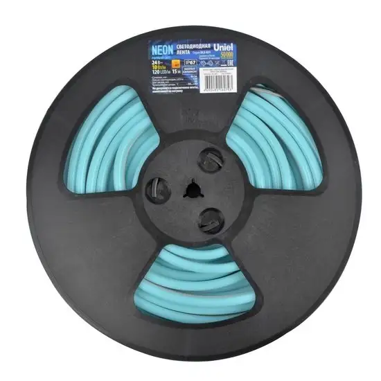Светодиодная лента Uniel ULS-N11-2835-120LED-m-8mm-IP67-DC24V-10W-m-15M-LIGHTBLUE – фото товара