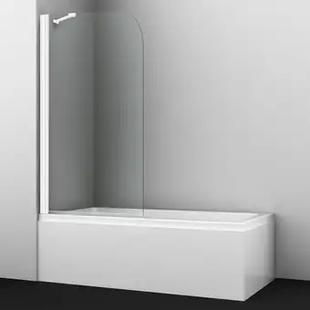 Стеклянная шторка для ванны Wasserkraft Leine 35P01-80WHITE Fixed