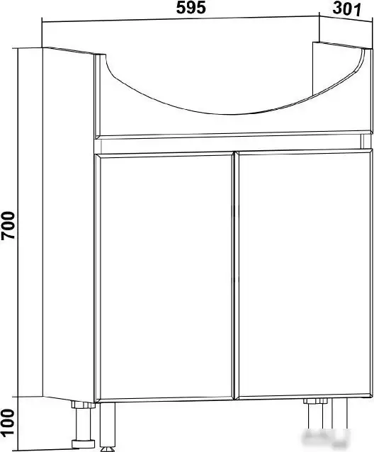 Runo Тумба с умывальником Runo Лада 60 + Уют 60 (напольная, блэквуд/белый) – фото товара