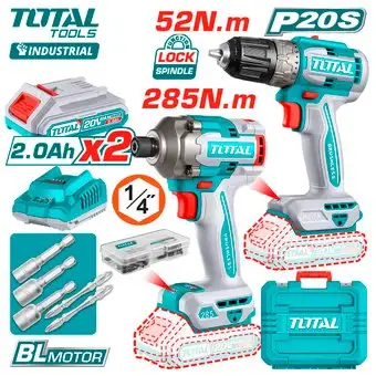 Total TCKLI20272 (шуруповерт, винтоверт, 2 АКБ, кейс)