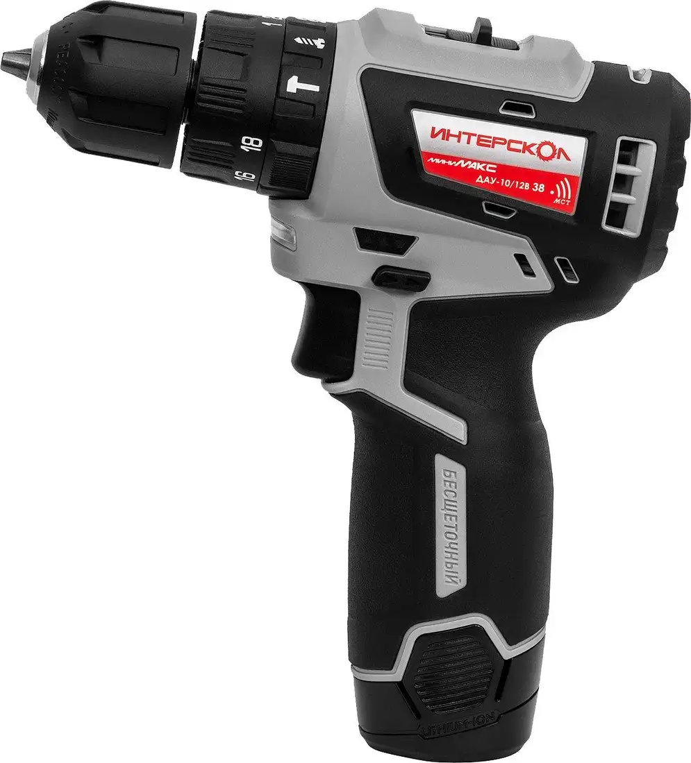 Ударная дрель-шуруповерт Интерскол МиниМАКС ДАУ-10/12В 38 767.2.2.45 (с 2-мя АКБ 2.5 Ач, кейс) – фото товара