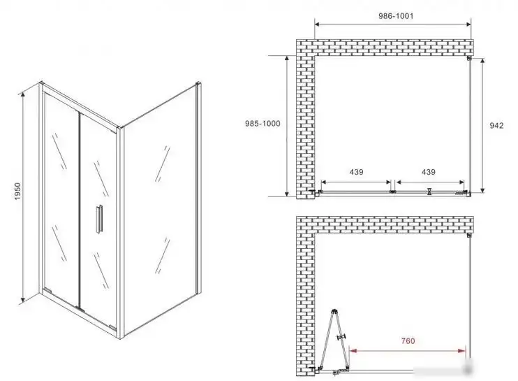 Душевой уголок Abber Sonnenstrand AG07100B-S100B - фото товара