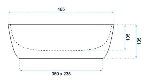 Умывальник Rea Belinda U8470 (черный матовый) - фото товара
