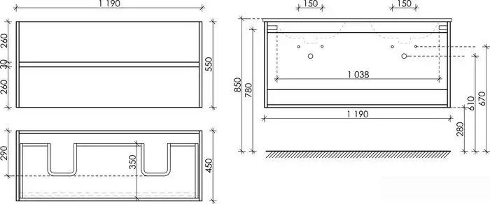 Sancos Тумба под умывальник Urban UR120-2EG (дуб галифакс натуральный) – фото товара