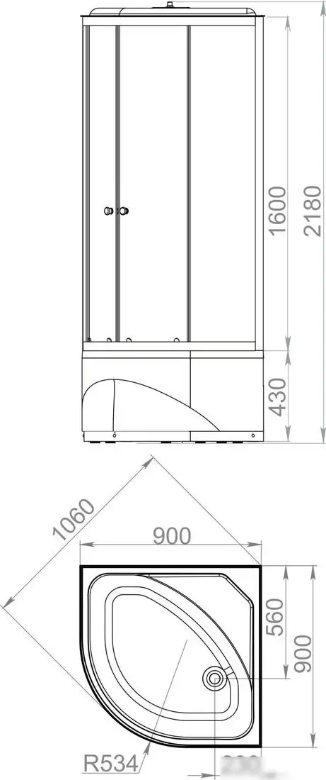 Душевая кабина Domani-Spa Delight Slim 99 High 90x90 DS01DS99HWM00.Gt-Black - фото товара