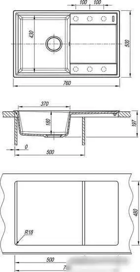 Кухонная мойка Lemark Imandra 9910028 (белый) - фото товара