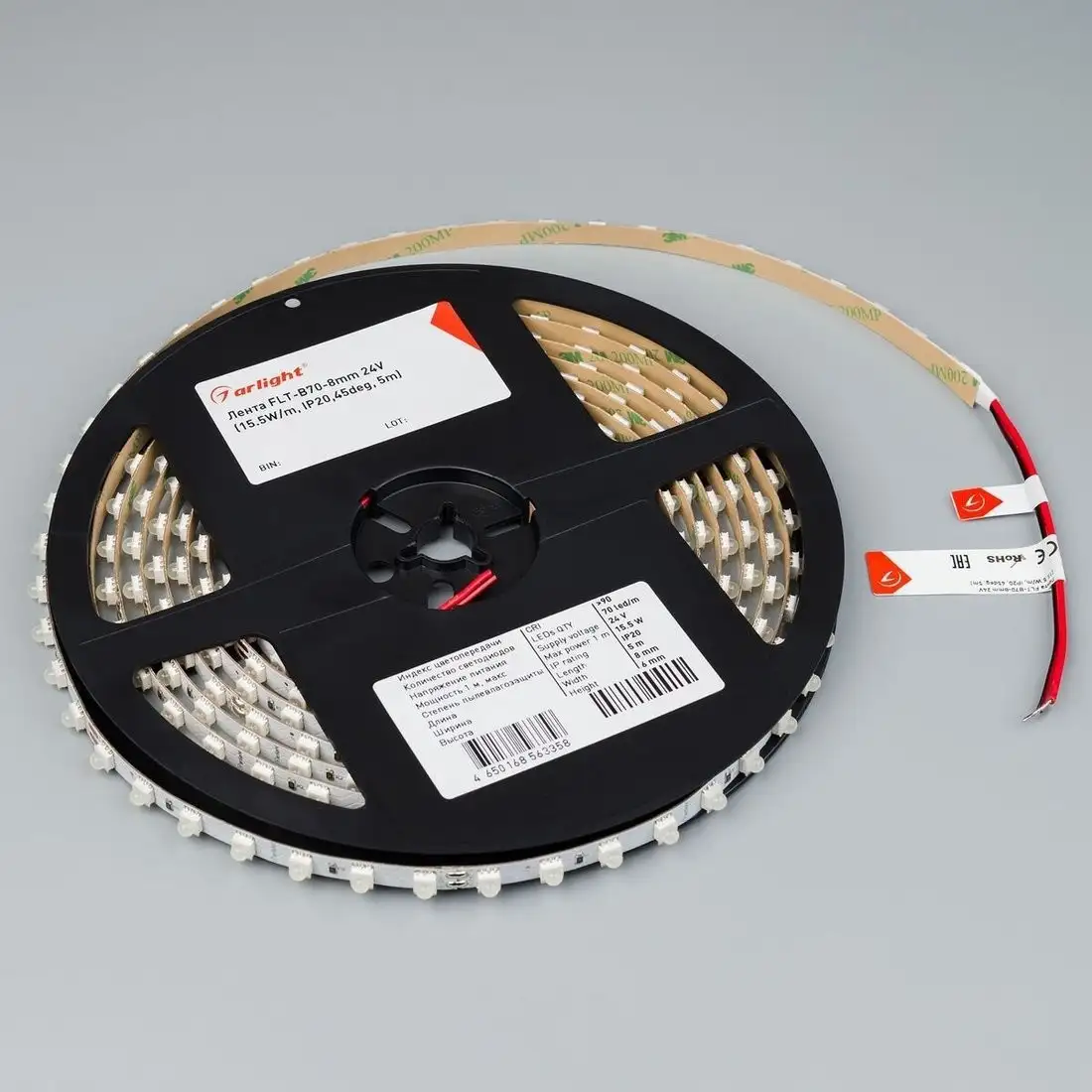 Светодиодная лента Arlight 5W/m 70Led/m 5060SMD теплый белый 5M FLT-B70-8mm 24V Warm3000 043811 – фото товара