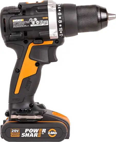 Дрель-шуруповерт Worx WX102 (с 2-мя АКБ, кейс) – фото товара