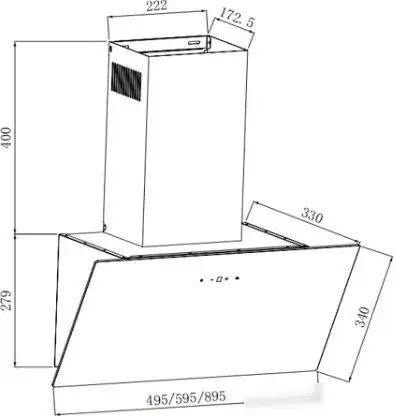 Кухонная вытяжка Weissgauff Yota 600 Touch Black Glass - фото товара