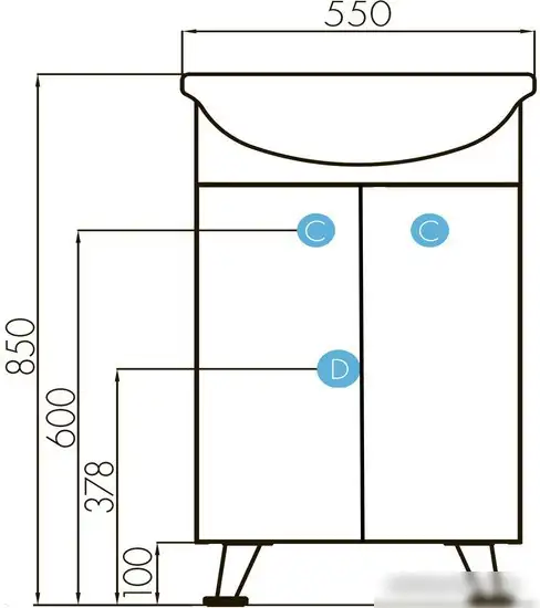 Аква Тумба под умывальник Смайл ТС-5.02.1.00.550.206 – фото товара
