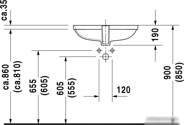 Умывальник Duravit D-Code 58x45.5 [0338560000] - фото товара