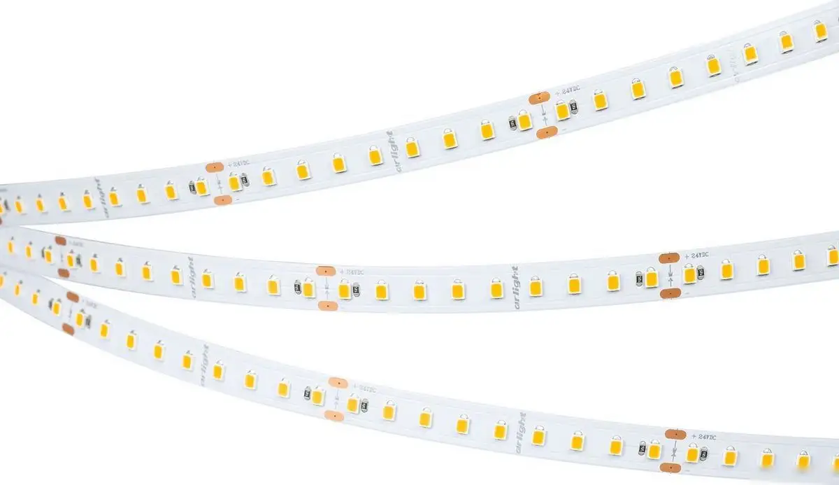 Светодиодная лента Arlight 8W/m 126Led/m 2835SMD теплый белый 5M UL-A126-10mm 24V Warm3500 044496 – фото товара