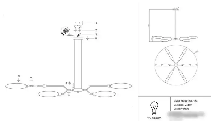 Подвесная люстра Maytoni Ventura MOD012CL-12G – фото товара