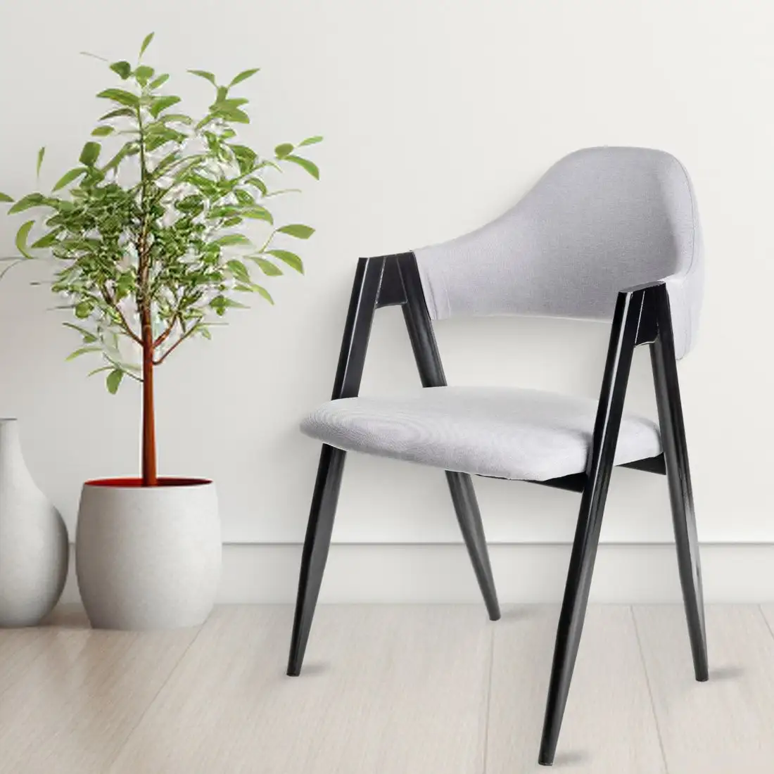 Стул с подлокотниками Mio Tesoro Луна DC-048A (серый/черный) – фото товара