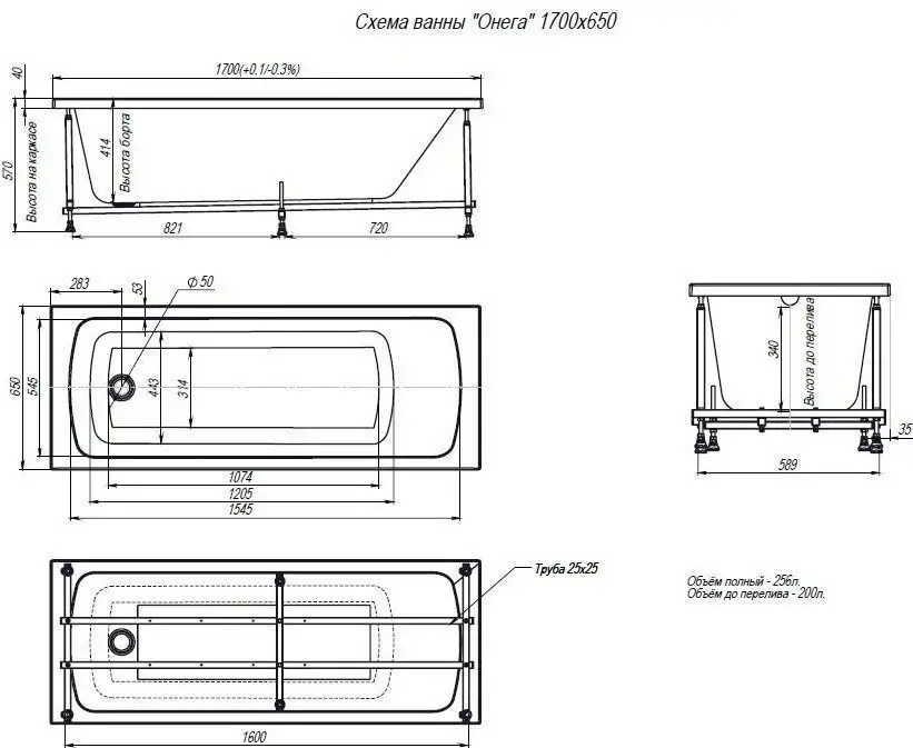 Ванна Alex Baitler Onega 170x65 - фото товара