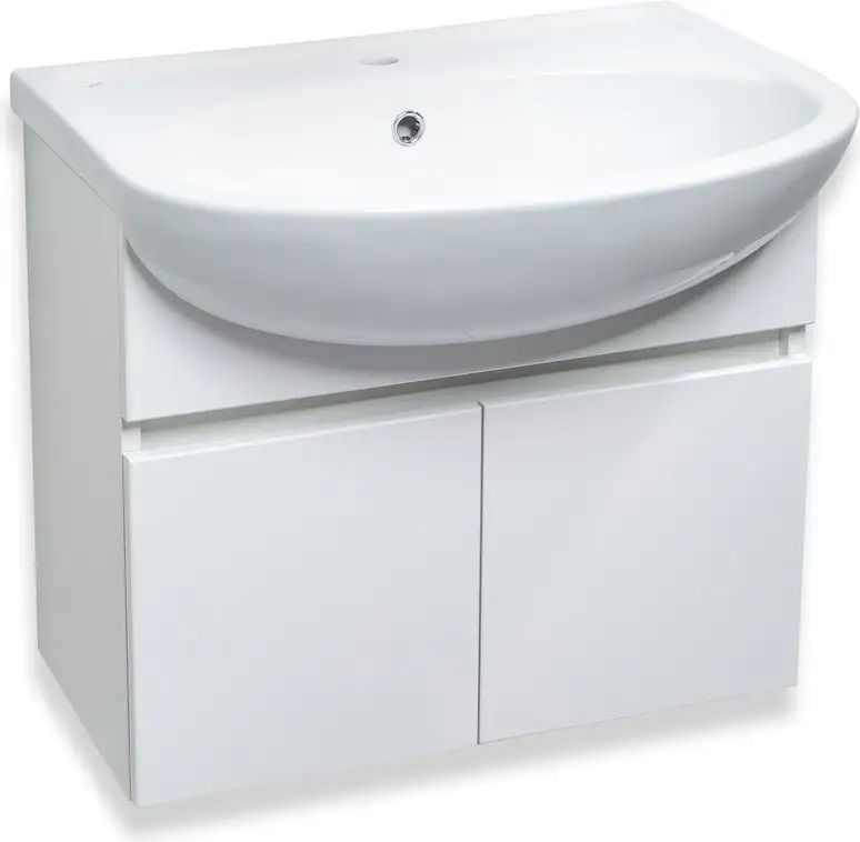 Runo Тумба с умывальником Runo Лада 50 + Уют 50 (подвесная, белый) – фото товара