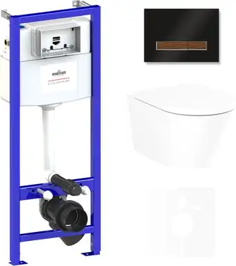 Унитаз Lavinia Boho Relfix Biore Rimless 6 в 1 75110178 (черный стекло) - изображение в каталоге