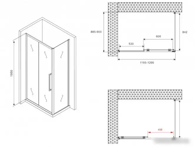 Душевой уголок Abber Schwarzer Diamant AG30120H-S90 - фото товара