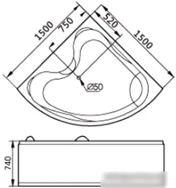 Ванна Gemy G9041 B 150x150 - фото товара