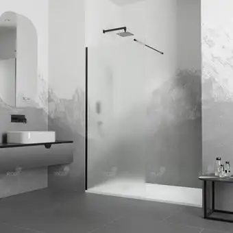 Душевая стенка RGW WA-010 B 100x195 351001010-24 100 (черный/матовое стекло)
