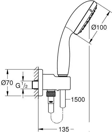 Душевой гарнитур Grohe New Tempesta 100 26406001 - фото товара