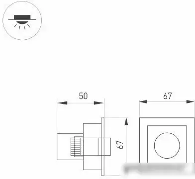 Точечный светильник Arlight MS-ORIENT-BUILT-TURN-TC-S67x67-3W Warm3000 031927 – фото товара
