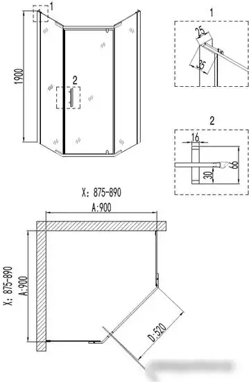 Душевой уголок Niagara NG-6405-08 90x90x190 - фото товара