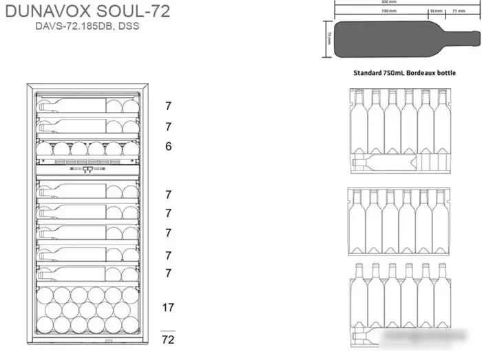 Винный шкаф Dunavox DAVS-72.185DSS — фото товара