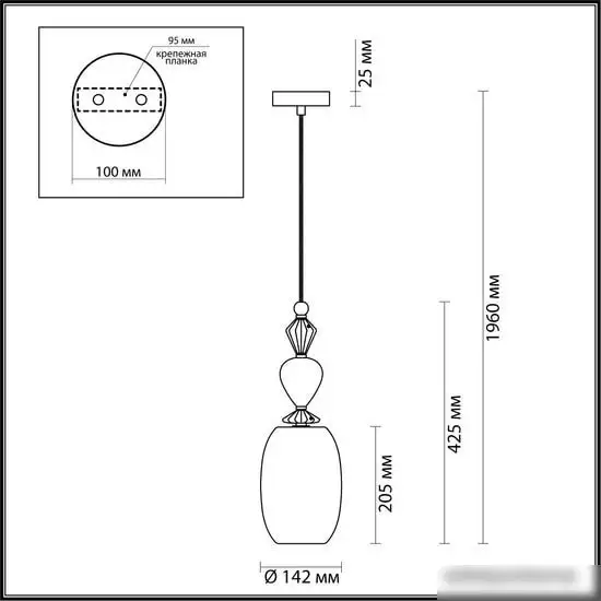 Подвесная люстра Odeon Light Classic 4855/1B – фото товара