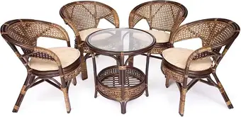 Обеденная группа TetChair Pelangi 02/15 4 кресла (грецкий орех) – изображение в каталоге