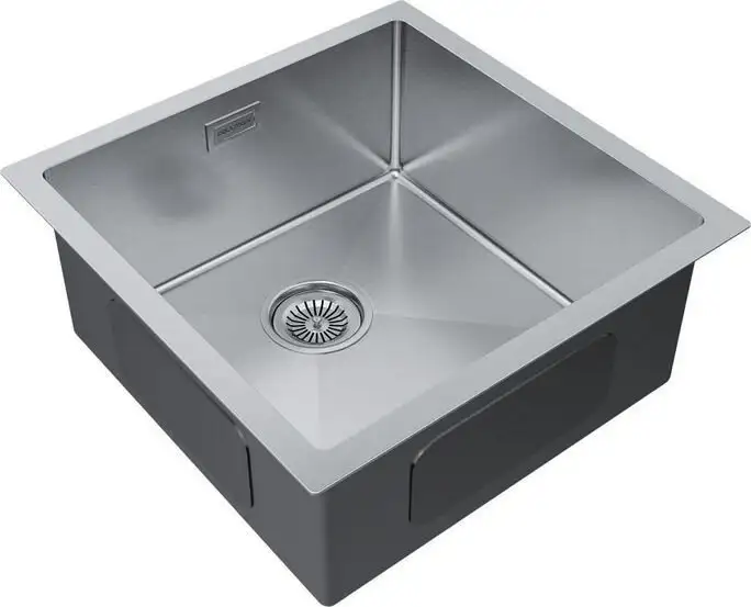 Кухонная мойка Paulmark Gerberg 44 UNI PM254444-BS (стальной/брашированная сталь) - фото товара