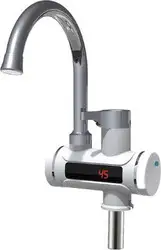Проточный электрический водонагреватель-кран Unipump BEF-001 с дисплеем и жестким изливом