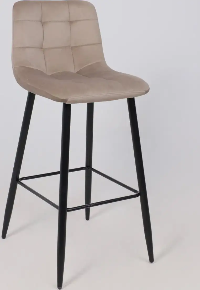 Стул AksHome Stella барный (бежевый велюр HLR08/черный) – фото товара