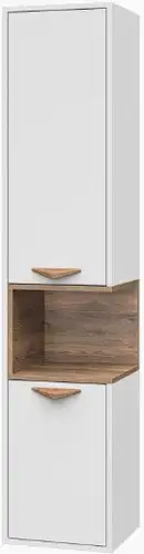 Brevita Шкаф-пенал для ванной Bergen 35 BER-05035-01-19-ПоЛ (белый/темное дерево) – изображение в каталоге