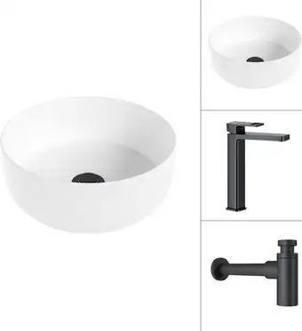 Умывальник Lauter 21499-31 + Cascade 21СК0655BS с сифоном 21635B (черный матовый) - изображение в каталоге