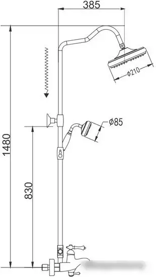 Душевая система Rose R0136 - фото товара