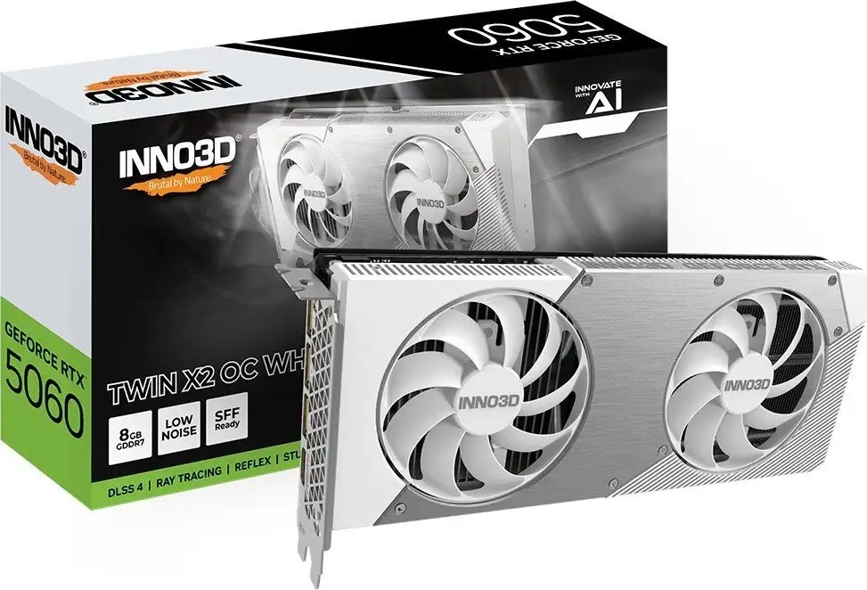 Видеокарта Inno3D GeForce RTX 5060 Twin X2 OC White N50602-08D7X-169570W – фото товара