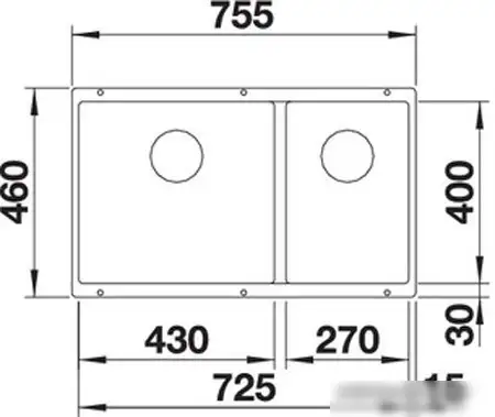 Кухонная мойка Blanco Subline 430/270-U (антрацит) 523151 - фото товара
