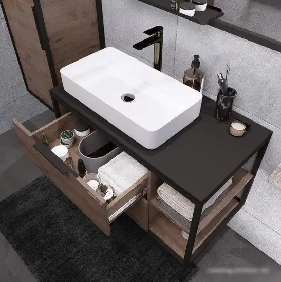 Grossman Тумба Лофт 90 109001 (веллингтон//черный) – фото товара